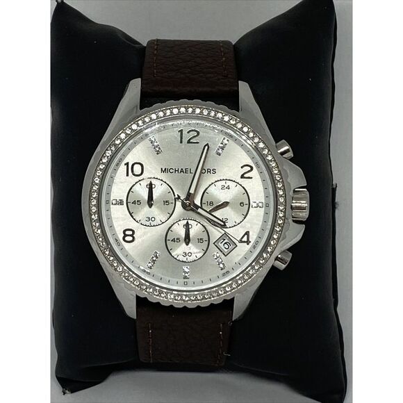 Michael Kors Guess MK5882 Women's Brown Leather Analog Dial Quarty Watch OP745 - Picture 3 of 12